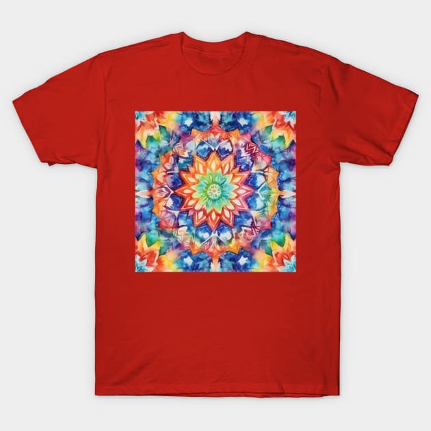 Watercolor kaleidoscope mandala T-Shirt by craftydesigns